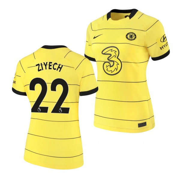 Women's Hakim Ziyech Jersey Chelsea Away Yellow Replica 2021-22