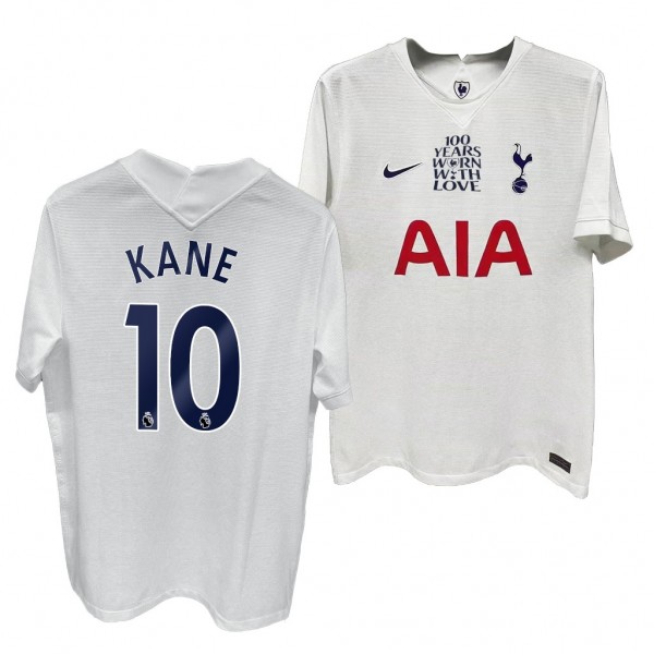 Men's Harry Kane Tottenham Hotspur 100th Anniversary Jersey White Official 21-22