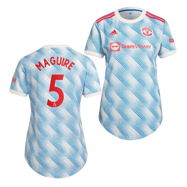 Women's Harry Maguire Jersey Manchester United Away White Replica 2021-22