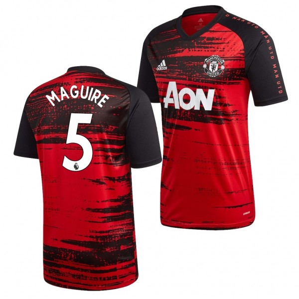 Men's Harry Maguire Manchester United Prematch Jersey Red 2021 Official