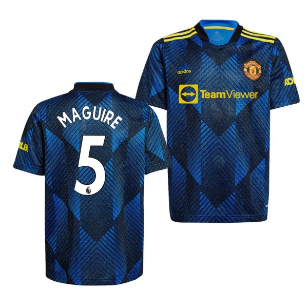 Men's Harry Maguire Manchester United 2021-22 Third Jersey Blue Replica