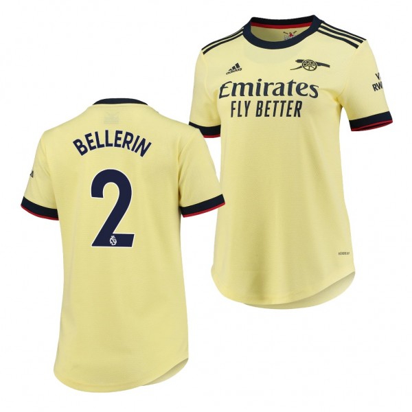 Women's Hector Bellerin Jersey Arsenal Away Yellow Replica 2021-22