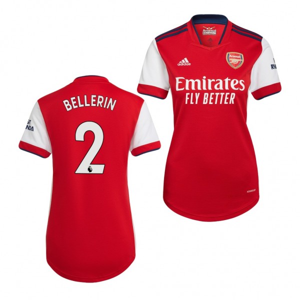 Women's Hector Bellerin Jersey Arsenal Home Red White Replica 2021-22