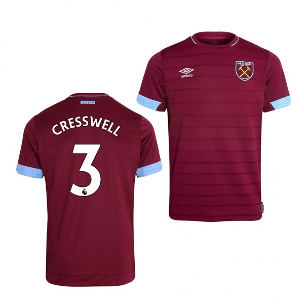 Youth West Ham United Aaron Cresswell Home Official Jersey