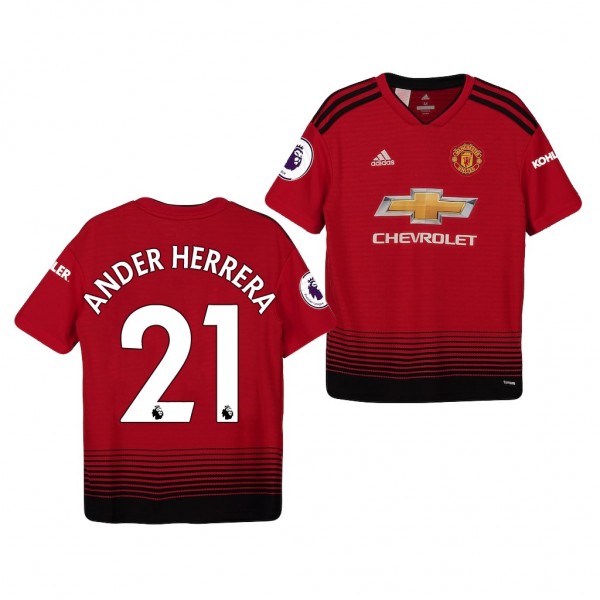 Youth Manchester United Ander Herrera Home Official Jersey