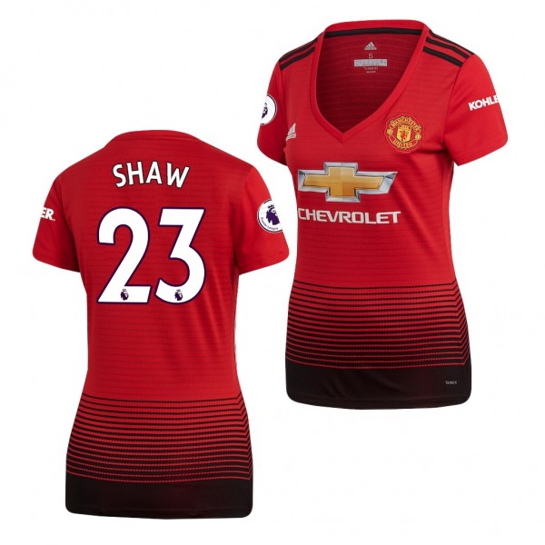 Women's Manchester United Luke Shaw Home Jersey Red
