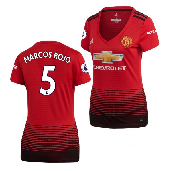 Women's Manchester United Marcos Rojo Home Jersey Red
