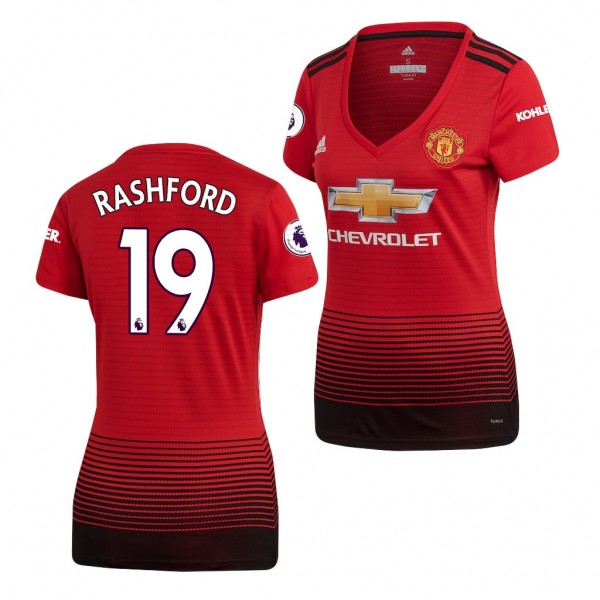 Women's Manchester United Marcus Rashford Home Jersey Red