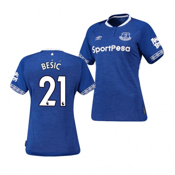 Women's Everton Muhamed Besic Home Jersey Blue