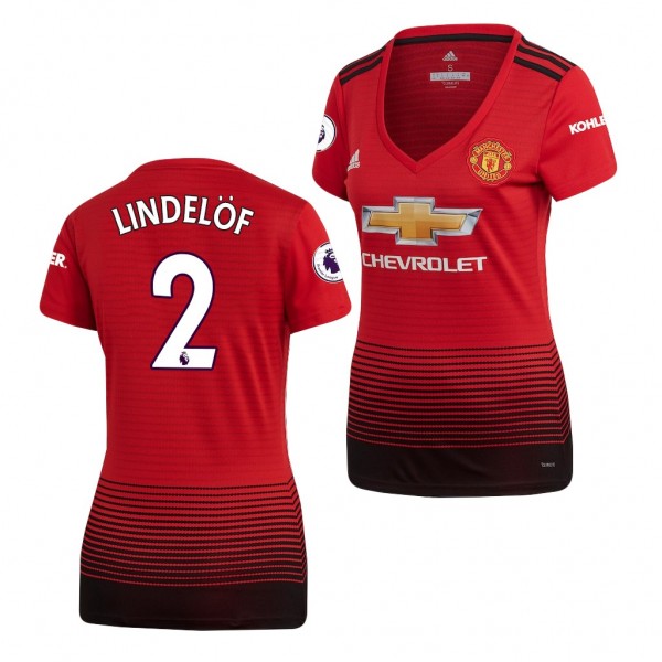 Women's Manchester United Victor Lindelof Home Jersey Red