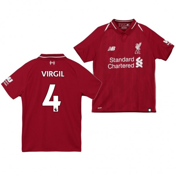 Youth Liverpool Virgil Van Dijk Home Official Jersey