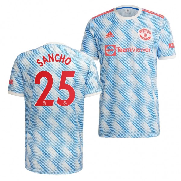 Men's Jadon Sancho Manchester United 2021-22 Away Jersey White Replica