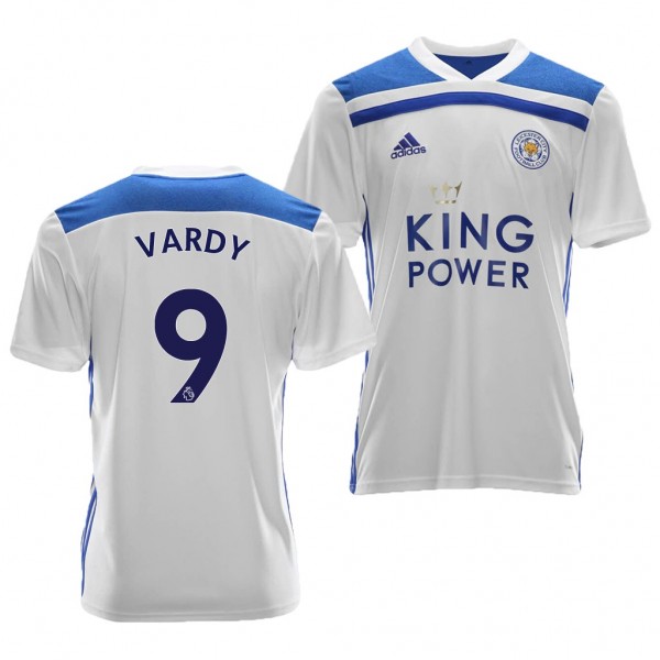 Men's Third Leicester City Jamie Vardy White Jersey