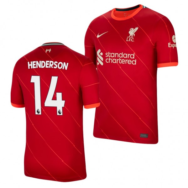 Men's Jordan Henderson Liverpool 2021-22 Home Jersey Red Replica