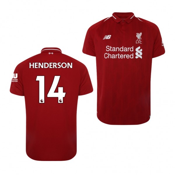 Men's Liverpool Home Jordan Henderson Jersey Red