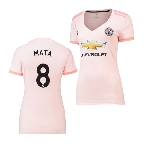 Women's Away Manchester United Juan Mata Jersey Pink