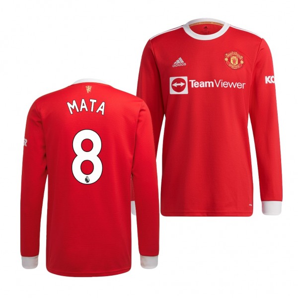 Men's Manchester United Juan Mata 2021-22 Home Jersey Replica Red