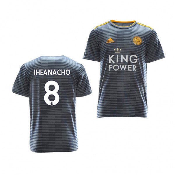 Youth Away Leicester City Kelechi Iheanacho Jersey Gray