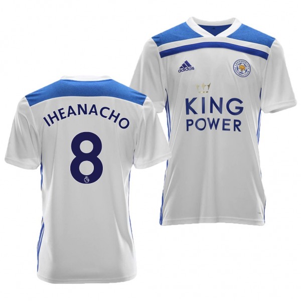 Men's Third Leicester City Kelechi Iheanacho White Jersey