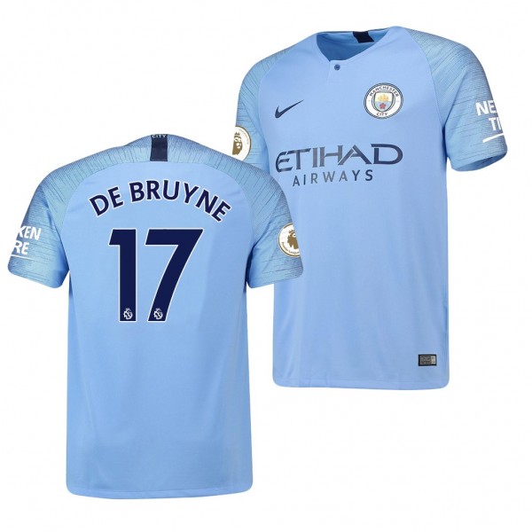 Men's Manchester City Replica Kevin De Bruyne Jersey Light Blue