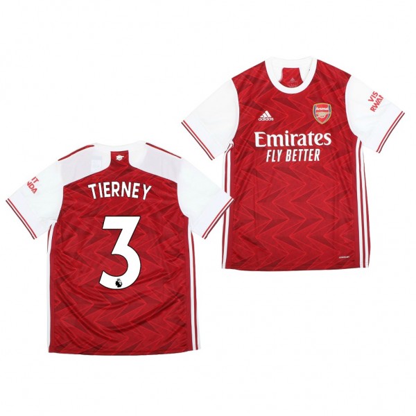 Men's Kieran Tierney Jersey Arsenal Home 2020-21 Short Sleeve