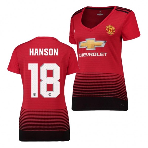 Men's Manchester United Kirsty Hanson 18-19 FA Championship Red Jersey