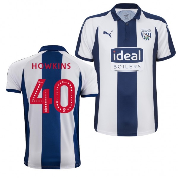 Men's West Bromwich Albion Home Kyle Howkins Jersey Navy White