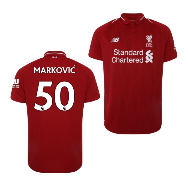 Men's Liverpool Home Lazar Markovic Jersey Red