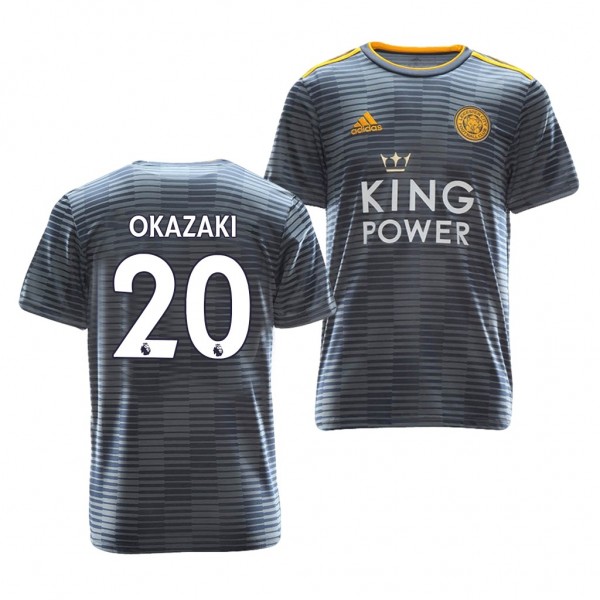 Men's Leicester City Shinji Okazaki Away Gray Jersey