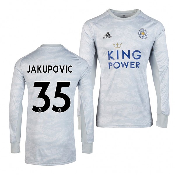 Men's Leicester City Eldin Jakupovic Jersey Goalkeeper 19-20 Long Sleeve Adidas