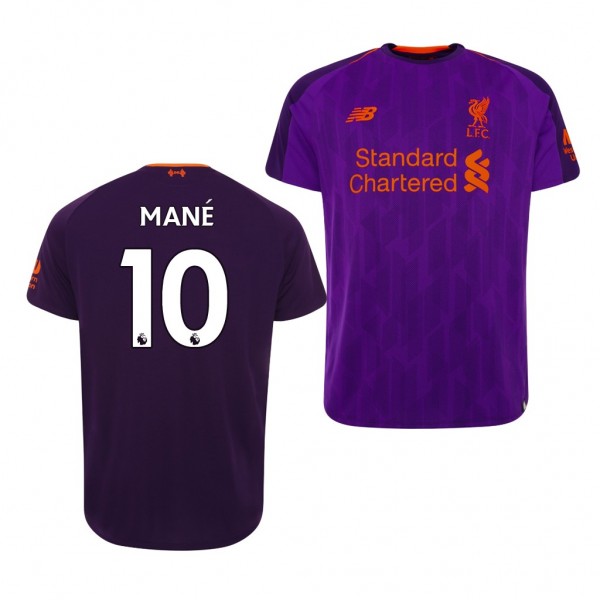 Men's Liverpool Sadio Mane Away Purple Jersey