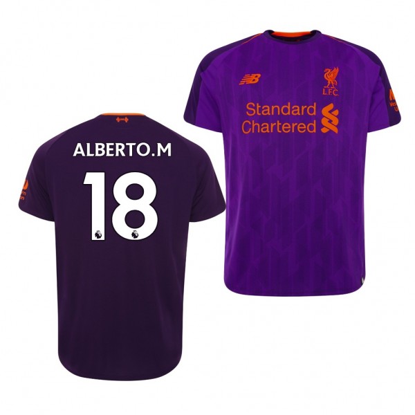 Men's Liverpool Alberto Moreno Away Purple Jersey