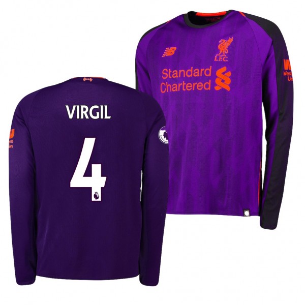 Men's Liverpool Virgil Van Dijk Away Purple Jersey Outlet