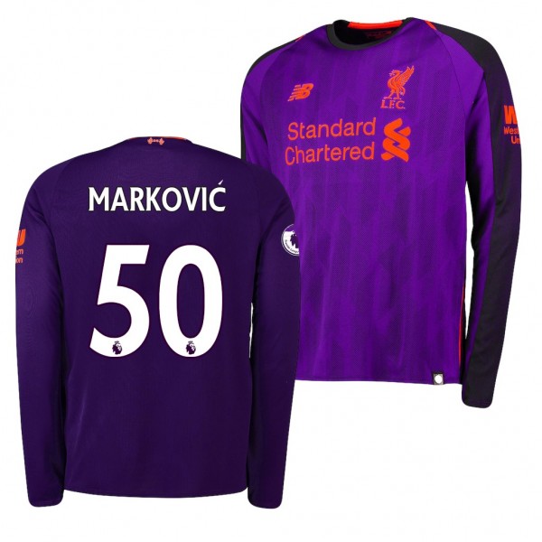 Men's Liverpool Lazar Markovic Away Purple Jersey Outlet