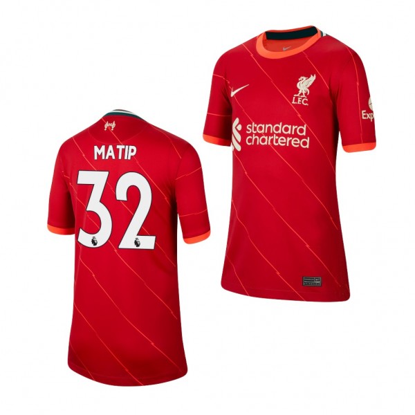 Youth Joel Matip Jersey Liverpool 2021-22 Red Home Replica