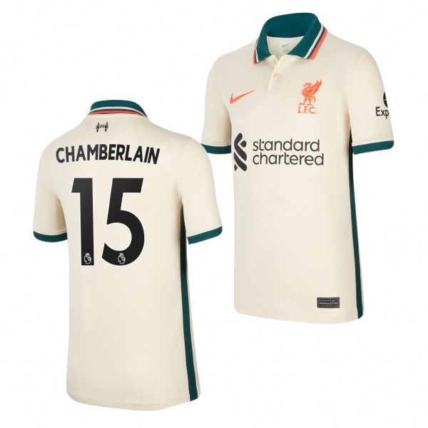 Youth Alex Oxlade-Chamberlain Jersey Liverpool 2021-22 Tan Away Replica