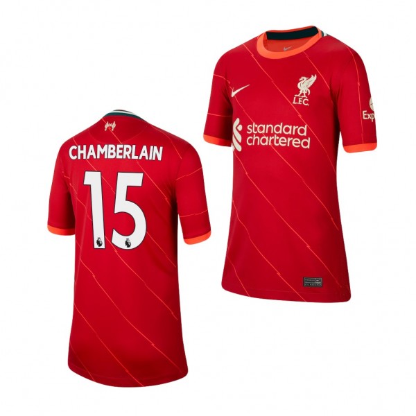 Youth Alex Oxlade-Chamberlain Jersey Liverpool 2021-22 Red Home Replica