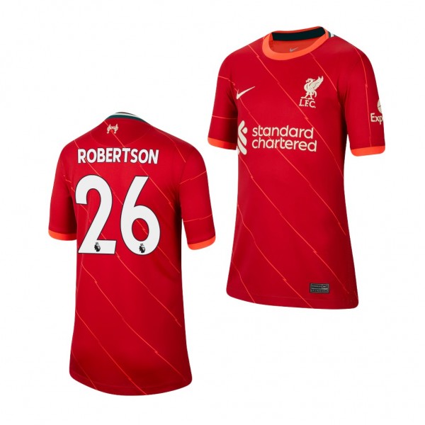 Youth Andrew Robertson Jersey Liverpool 2021-22 Red Home Replica