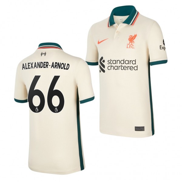 Youth Trent Alexander-Arnold Jersey Liverpool 2021-22 Tan Away Replica