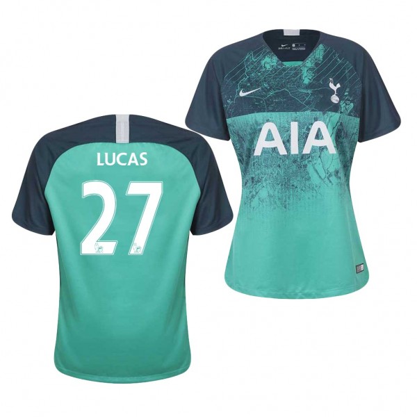 Men's Third Tottenham Hotspur Lucas Moura Jersey Green