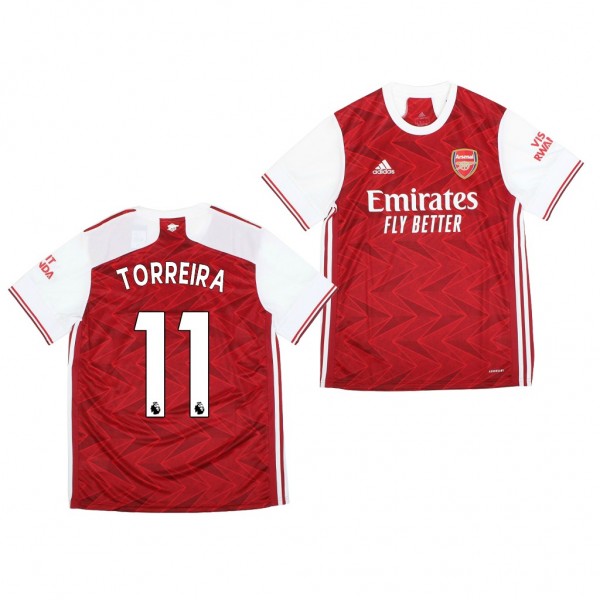 Men's Lucas Torreira Jersey Arsenal Home 2020-21 Short Sleeve