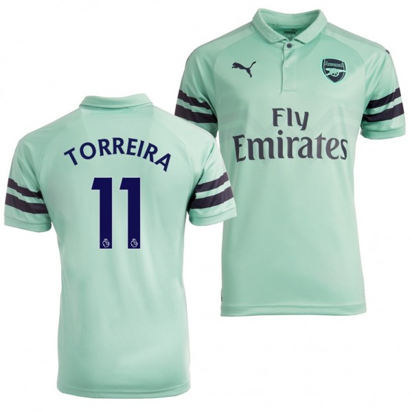 Men's Third Arsenal Lucas Torreira Turquoise Jersey