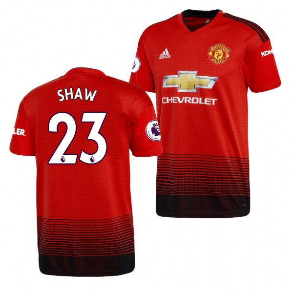 Men's Manchester United Home Luke Shaw Jersey Red