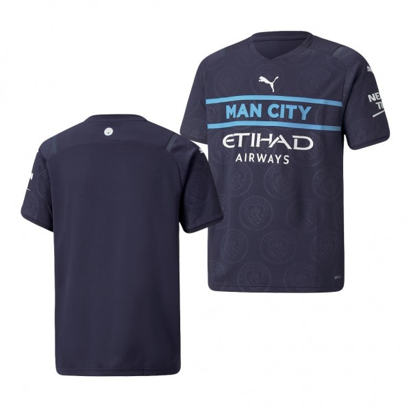 Youth Jersey Manchester City 2021-22 Navy Third Replica