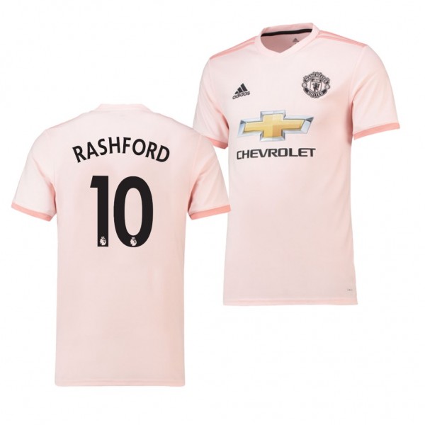 Men's Manchester United Marcus Rashford Away Pink Jersey
