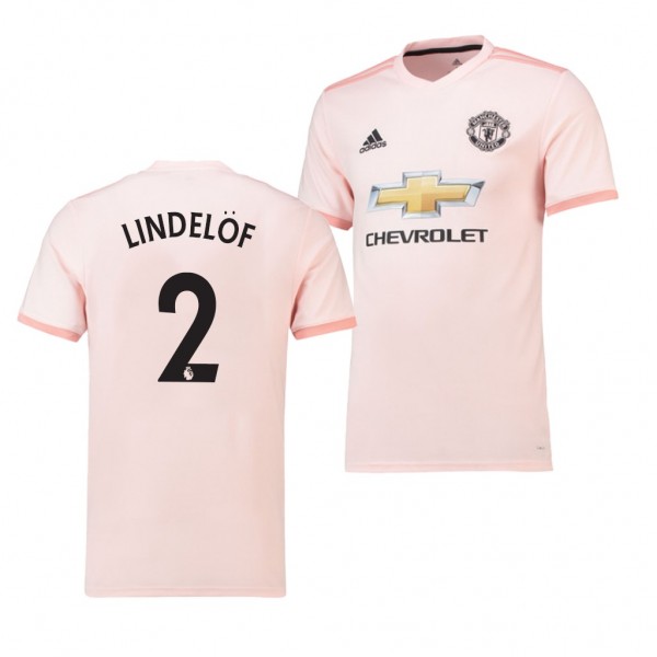 Men's Manchester United Victor Lindelof Away Pink Jersey