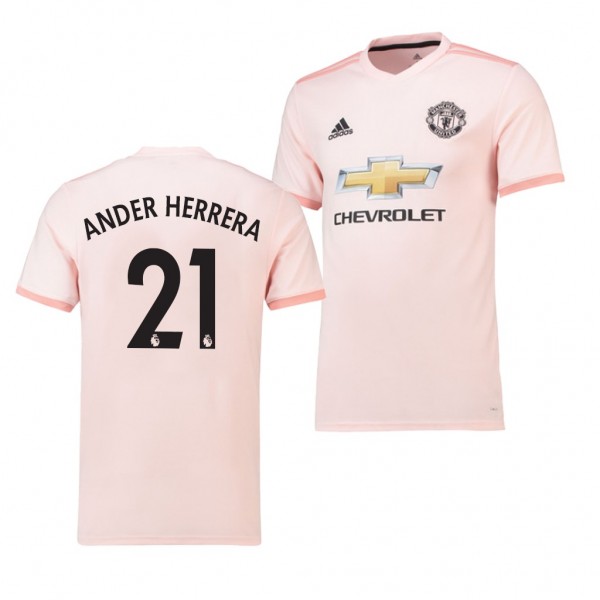 Men's Manchester United Ander Herrera Away Pink Jersey