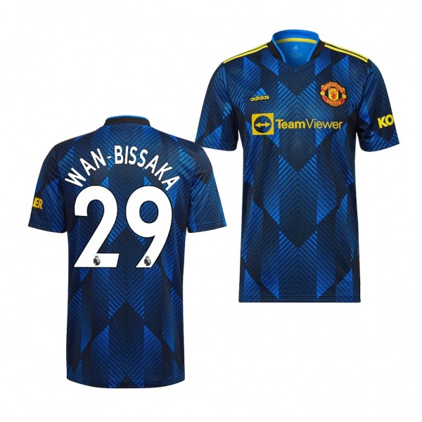 Youth Aaron Wan-Bissaka Jersey Manchester United 2021-22 Blue Third Replica