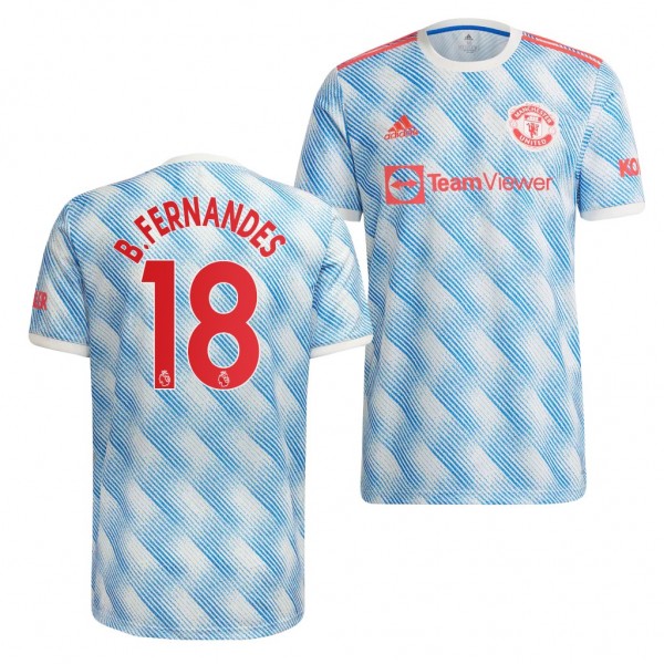 Youth Bruno Fernandes Jersey Manchester United 2021-22 White Away Replica