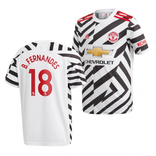Youth Bruno Fernandes Jersey Manchester United White Third Replica